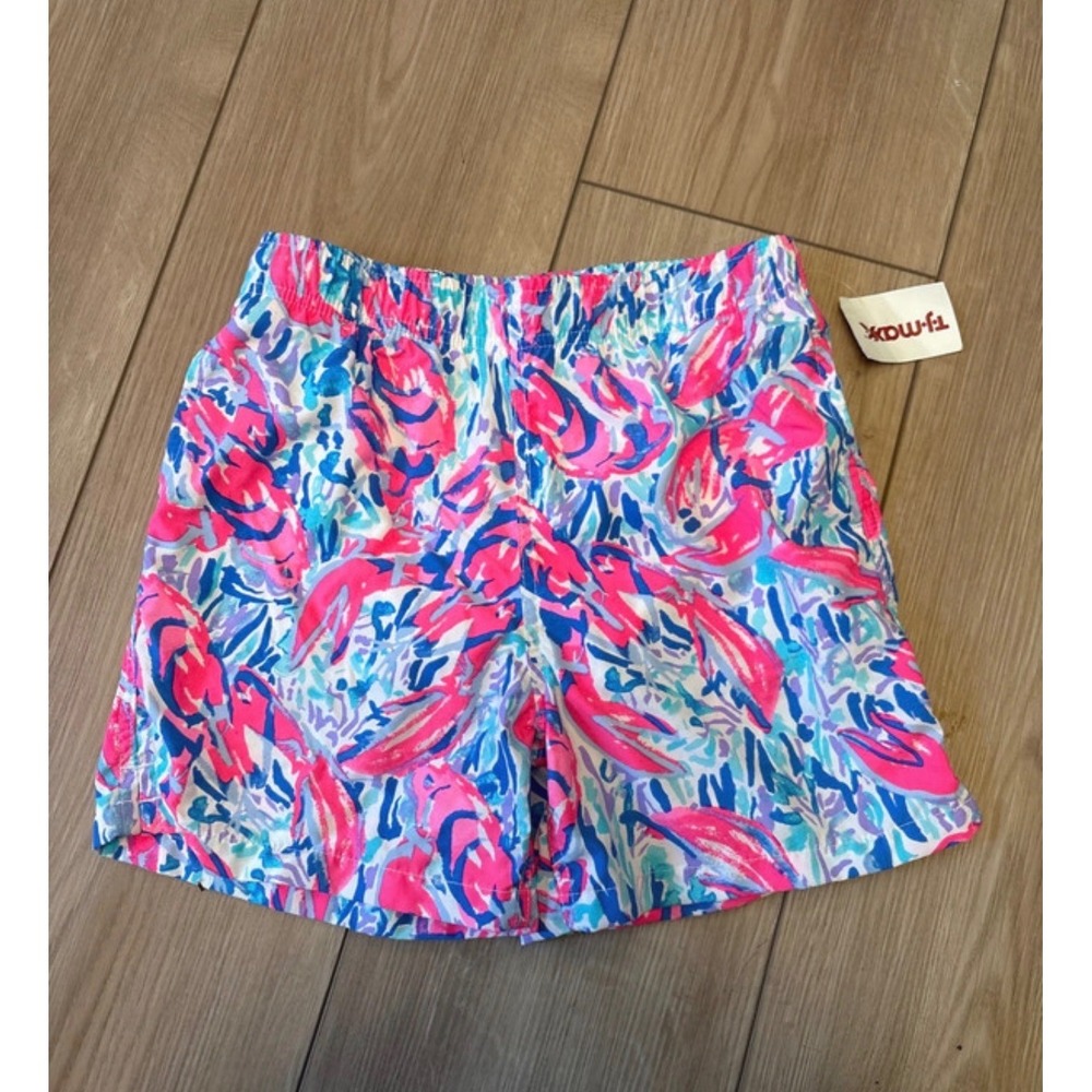 Lilly Pulitzer Boys Capri Trunk Swim Shorts XL Blue Pink Lobster Print NWT